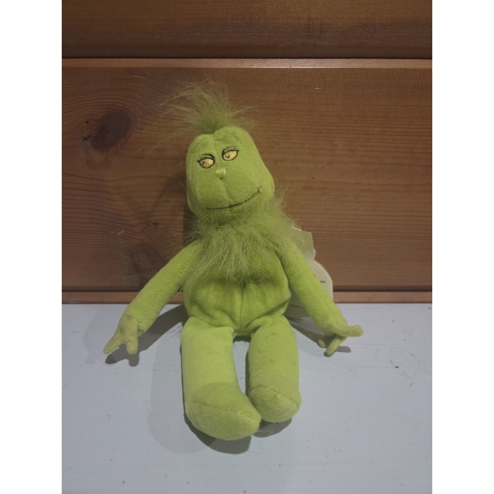 Vintage Dr. Seuss Landing The Grinch Bean Bag 9" Plush Stuffed Animal  RARE! D31